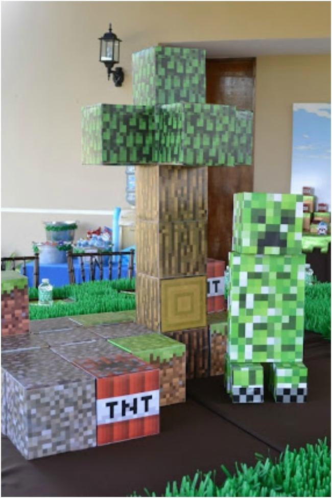 Minecraft Decoration Ideas for Birthday Boy 39 S Minecraft themed 9th Birthday Party Spaceships and