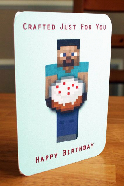 6 best images of minecraft printable birthday card