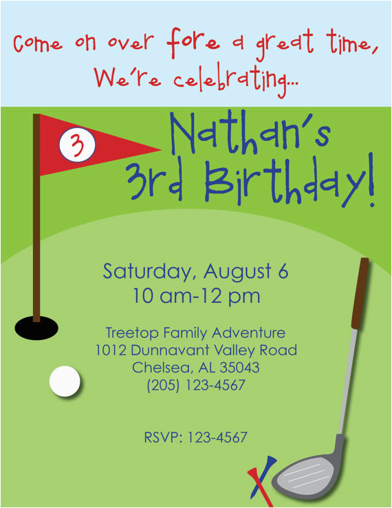 mini golf birthday party invitations