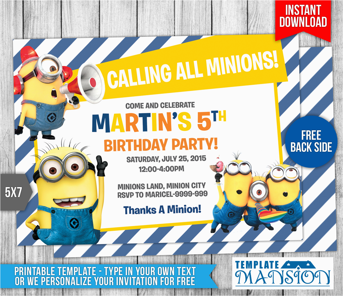 minions birthday invitation 7 554095755