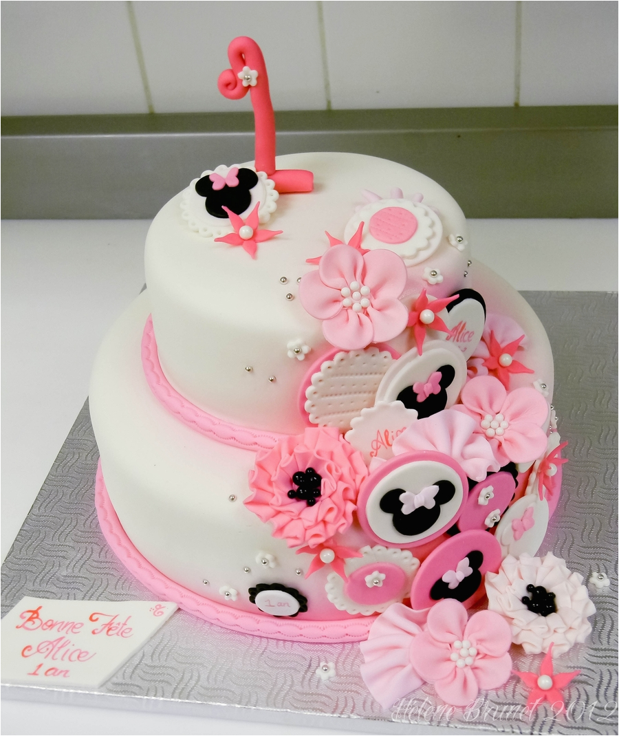 1st birthday minnie mouse inspired cake