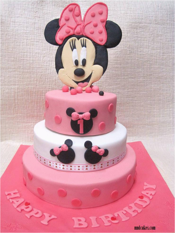 2 tiered minnie mouse cake for 1st