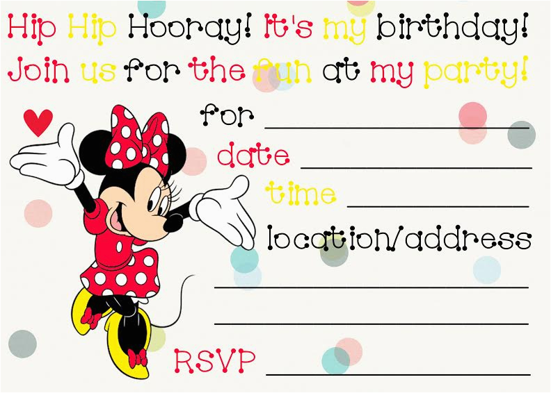 32 superb minnie mouse birthday invitations