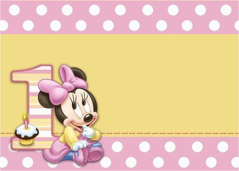 printable minnie mouse 1 year birthday invitation