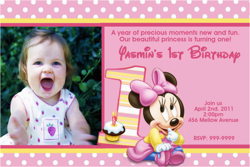 minnie mouse 1st birthday invitations
