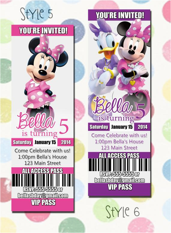 minnie mouse birthday party invitation