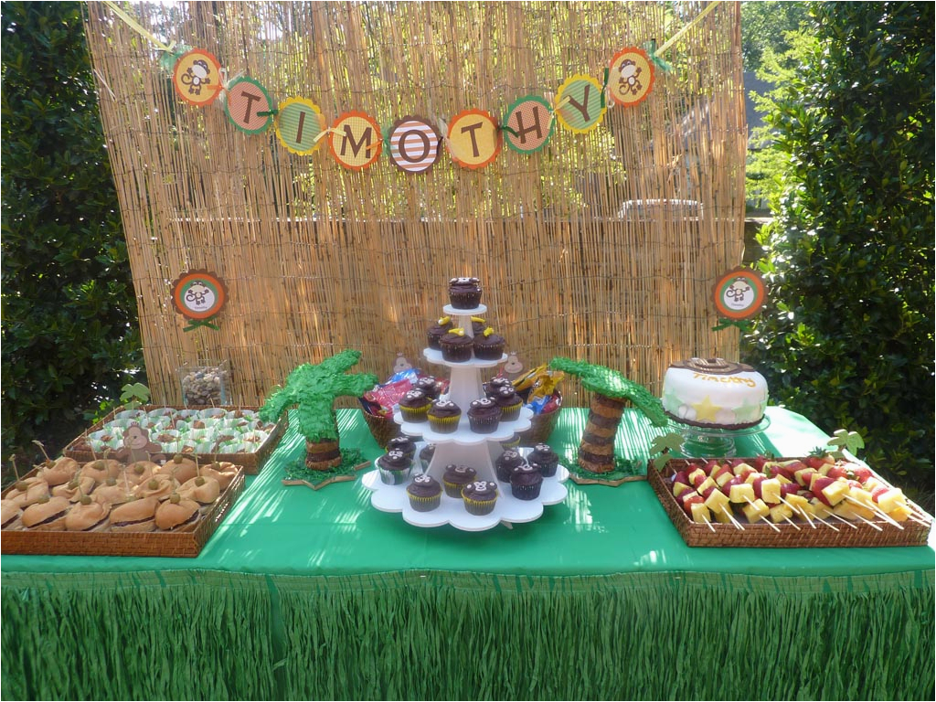 monkey themed 1st birthday party