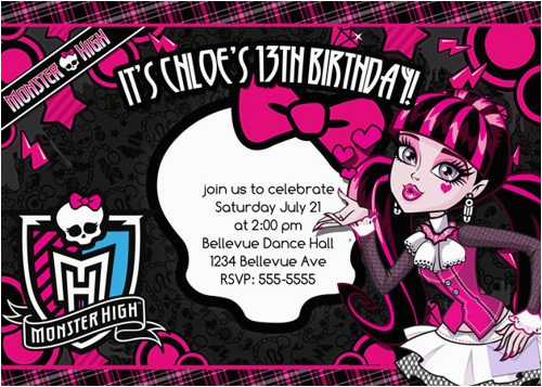 6 best images of printable monster high invitations