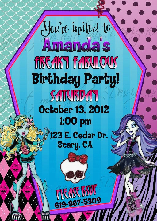 monster high personalized printable