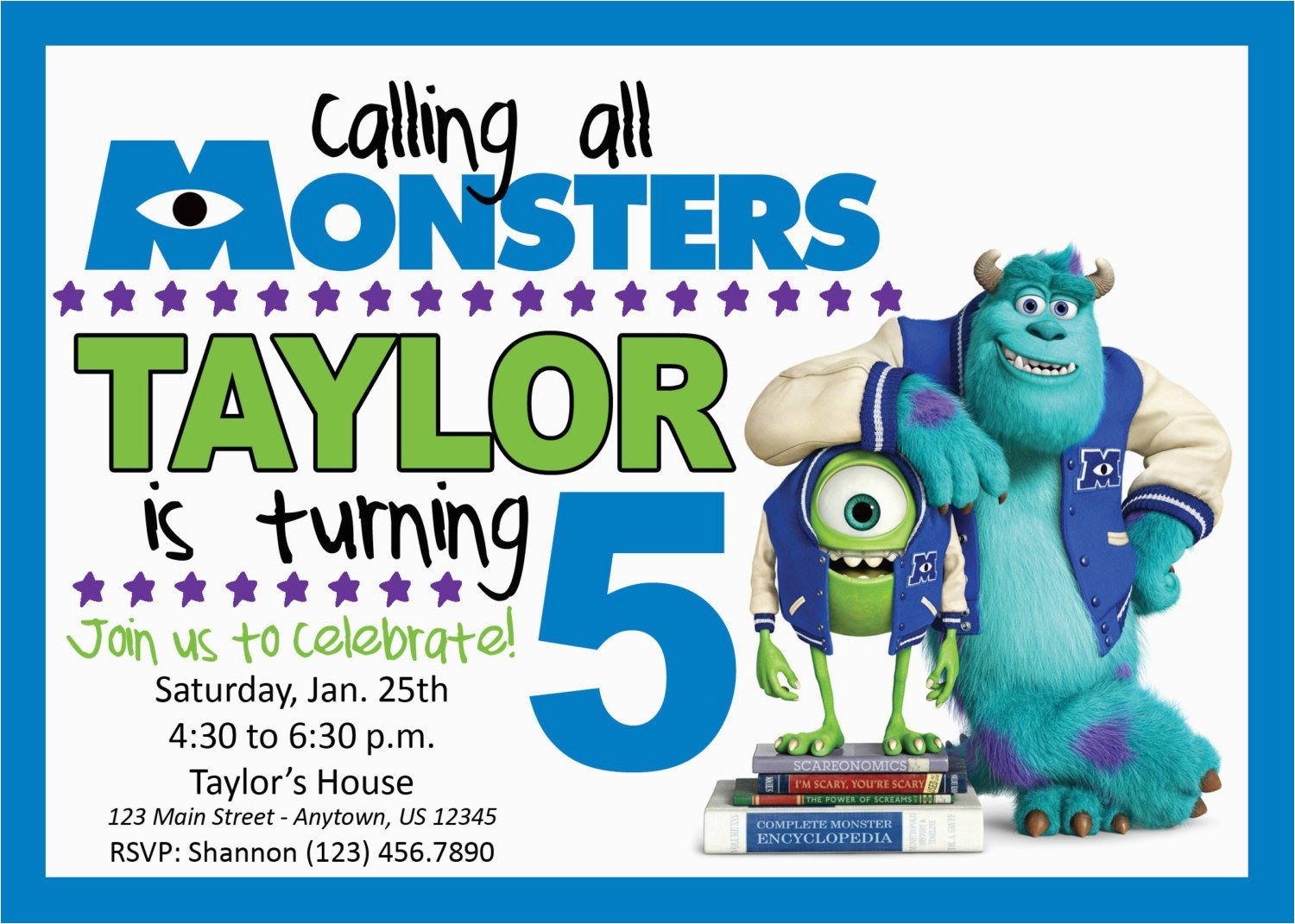 monsters inc birthday party invitation