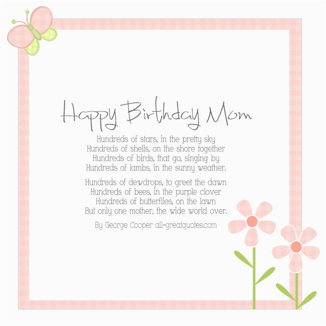 Mother Birthday Card Poems Happy Birthday Mom Poems Birthdaybuzz