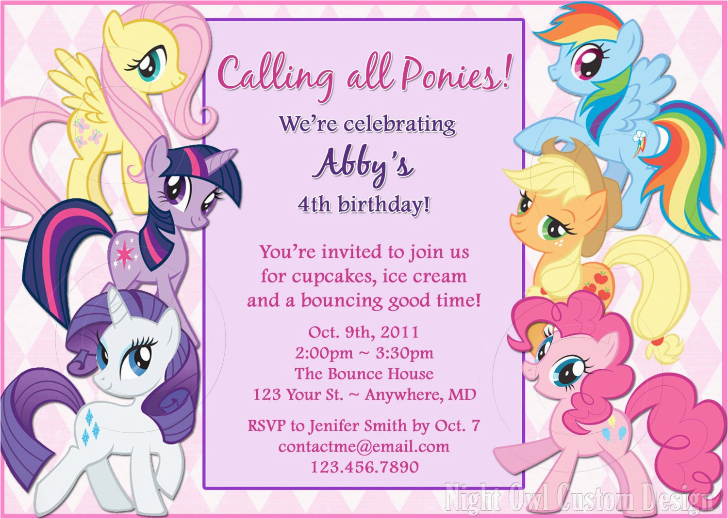 my little pony birthday invitation diy