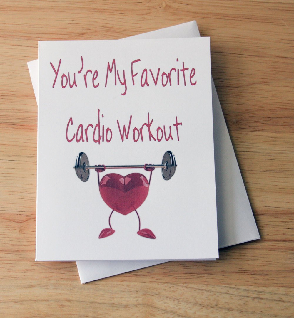 cardio workout boyfriend gift birthday card card for him