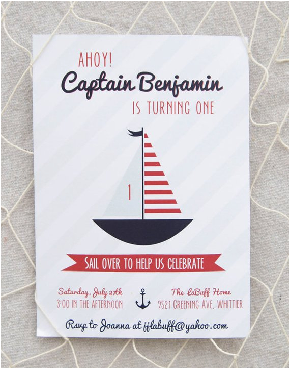 nautical birthday invitation printable