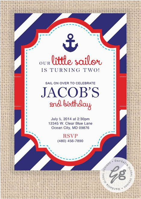 nautical birthday invitations