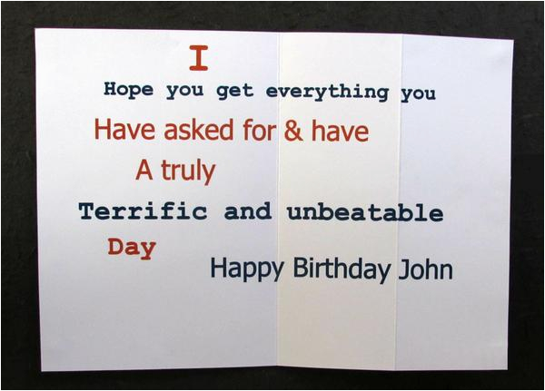 funny fold out birthday card a5 personalised rude card pops up with nice words