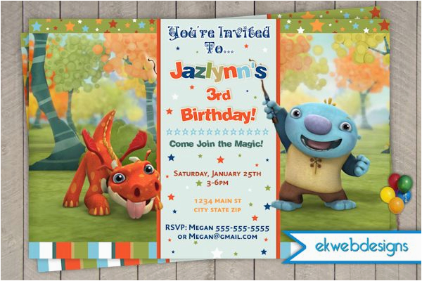 wallykazam birthday invitation custom invitations nick jr