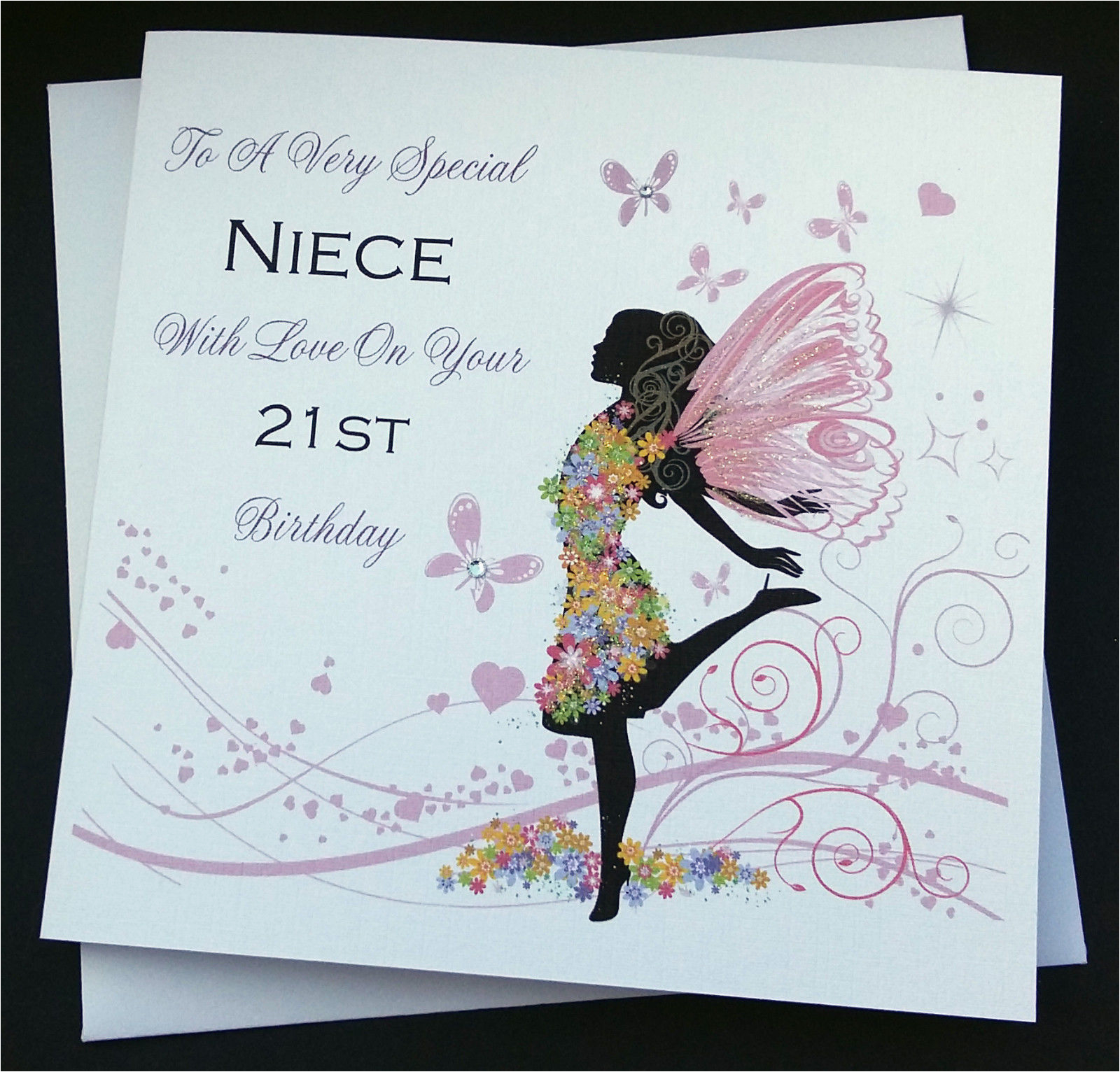 handmade sparkly butterfly fairy birthday card any age 131982215644