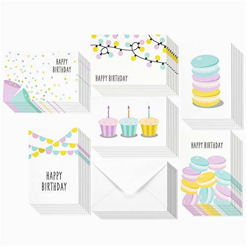 48 pack happy birthday greeting cards bulk box set