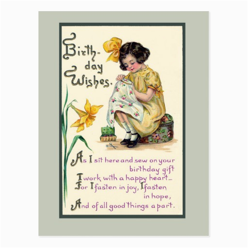 old fashioned birthday wishes vinrage card postcard 239841456534405898
