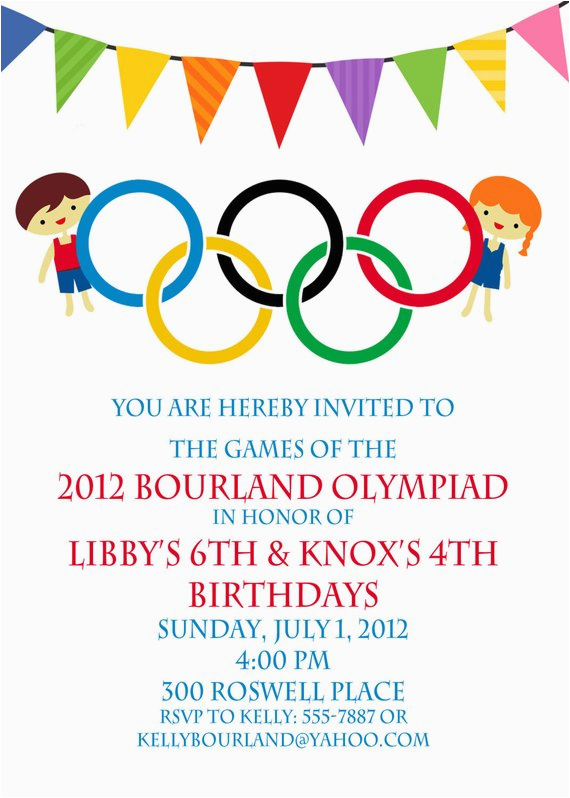 olympic party invitation olympics