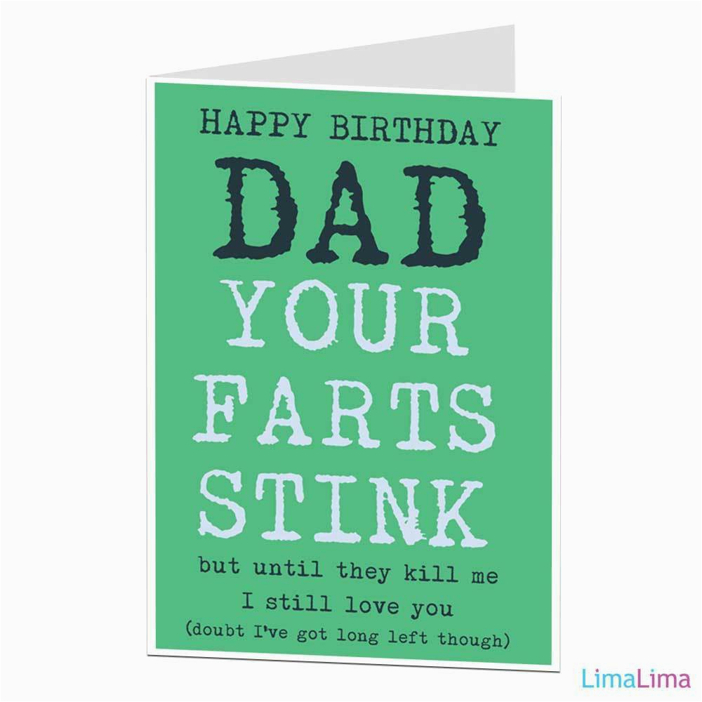 funny happy birthday card for dad daddy your farts stink