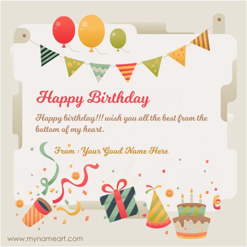 write name on friend birthday wishes greeting card