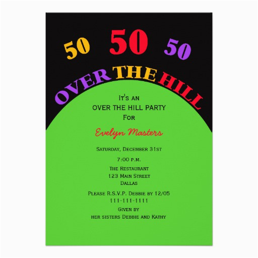 over the hill 50th birthday party invitation 161360840940552219