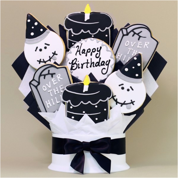 over the hill birthday cookie bouquet 7 piece and other
