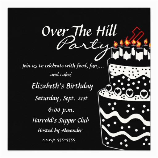 over the hill birthday invitations