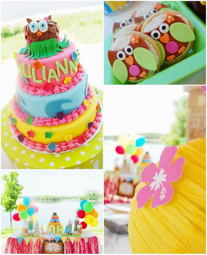 aloha owl 1st birthday party