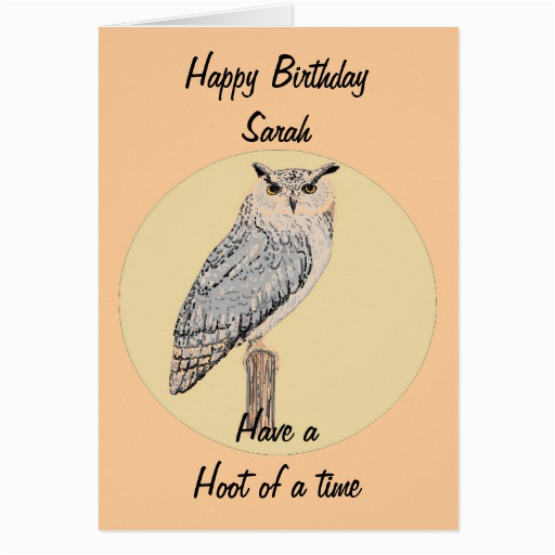 eagle owl greetings card