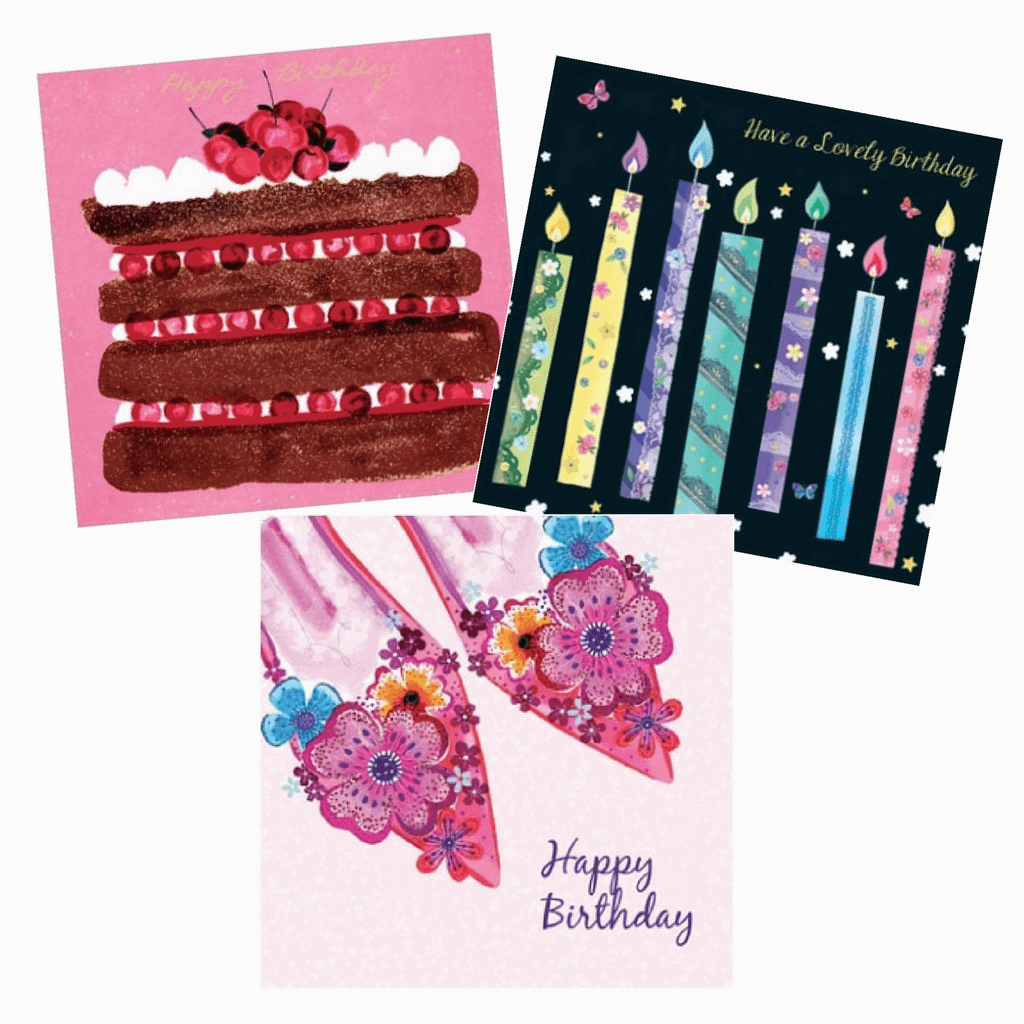 birthday cards for her pack 3 cards per pack 8695 p