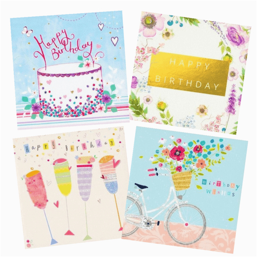 female birthday card pack 4 cards per pack 6412 p