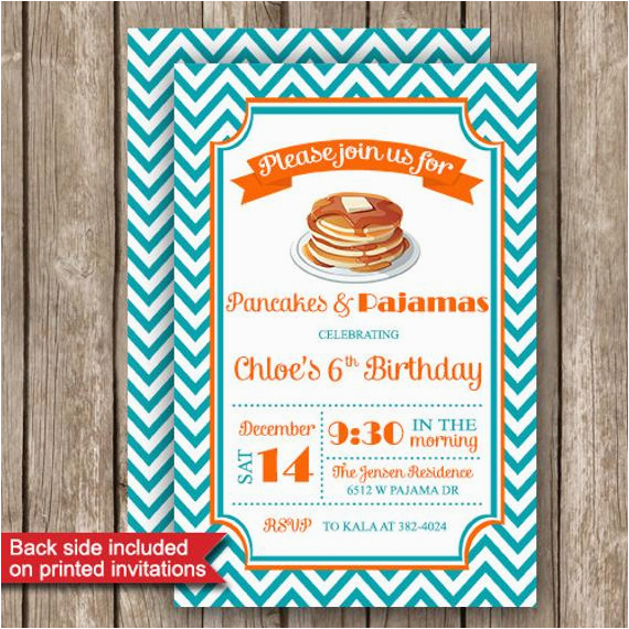 pajamas and pancakes party invitations