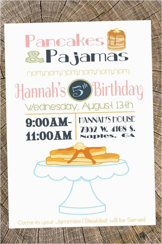 pancakes pajamas party invitation