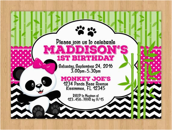 cute panda bear birthday invitation 2