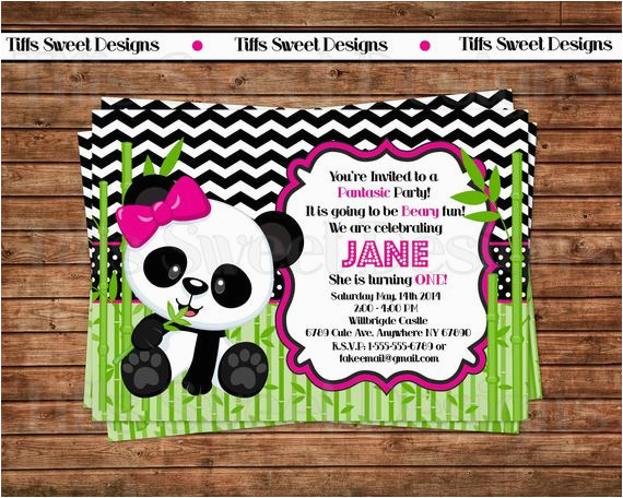 panda bear invitation panda invitation