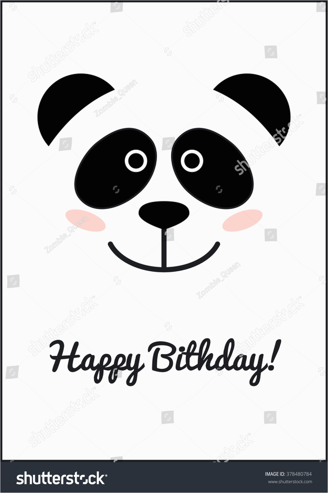 stock vector panda face birthday card template cute design cute vector panda vector animals