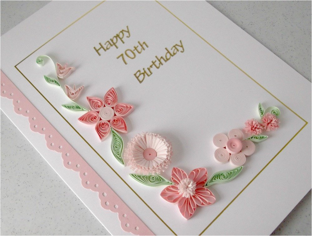 quilled 70th birthday card paper quilling