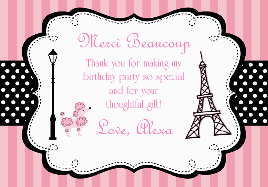 parisian themed thank you cards