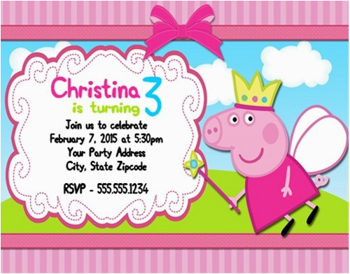 peppa pig birthday invitations
