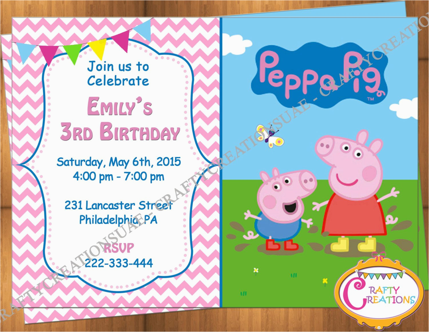 peppa pig invitation peppa pig birthday