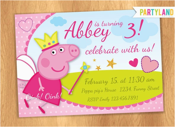 the peppa pig birthday invitations