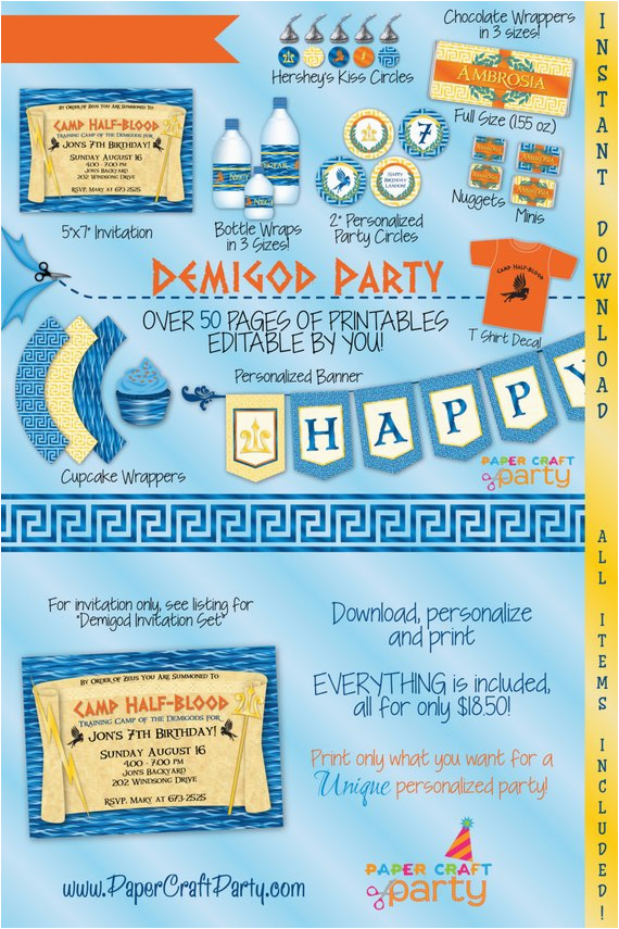 demigod percy jackson inspired birthday party