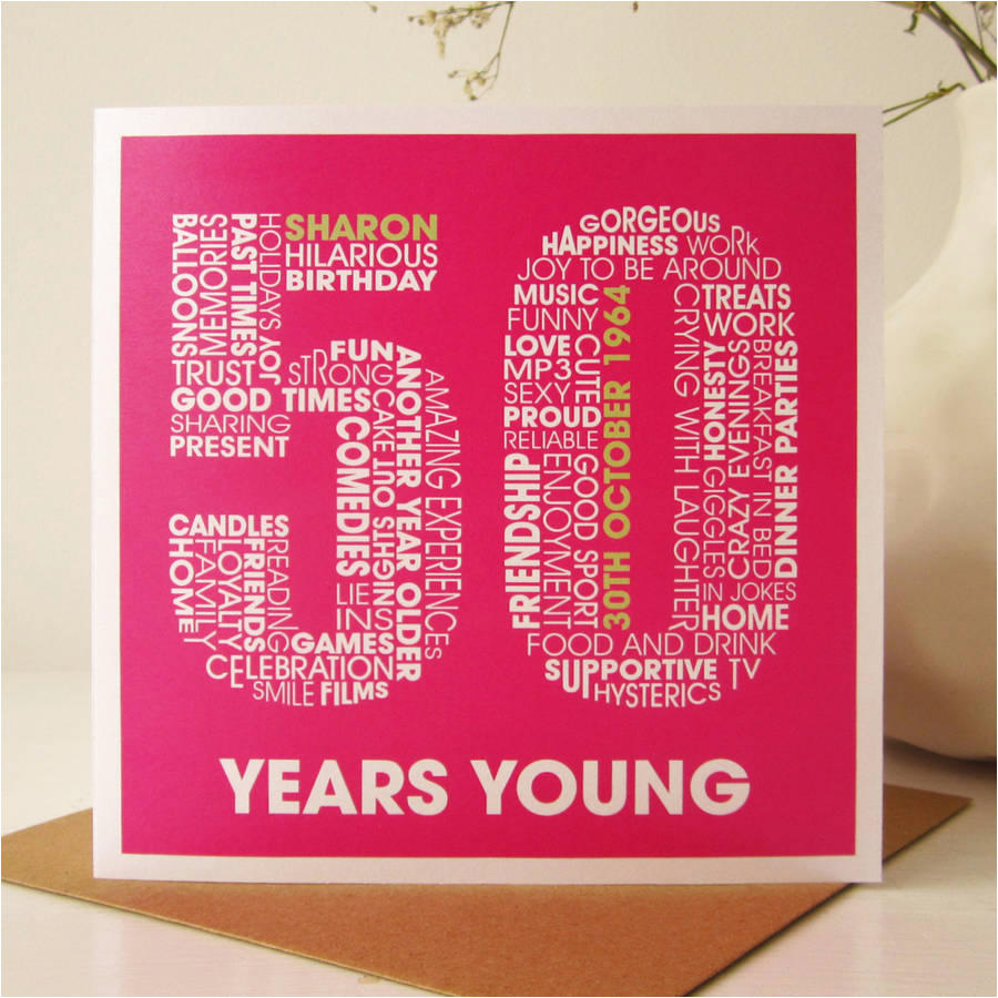 personalised 50th birthday card by mrs l cards