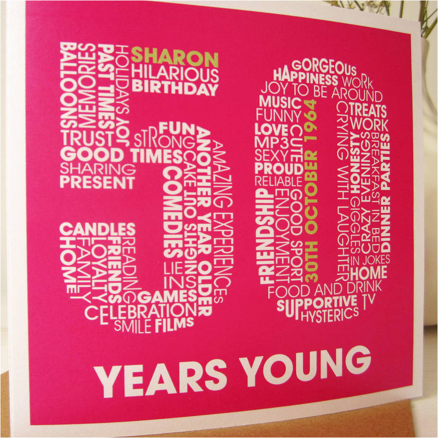 personalised 50th birthday card by mrs l cards