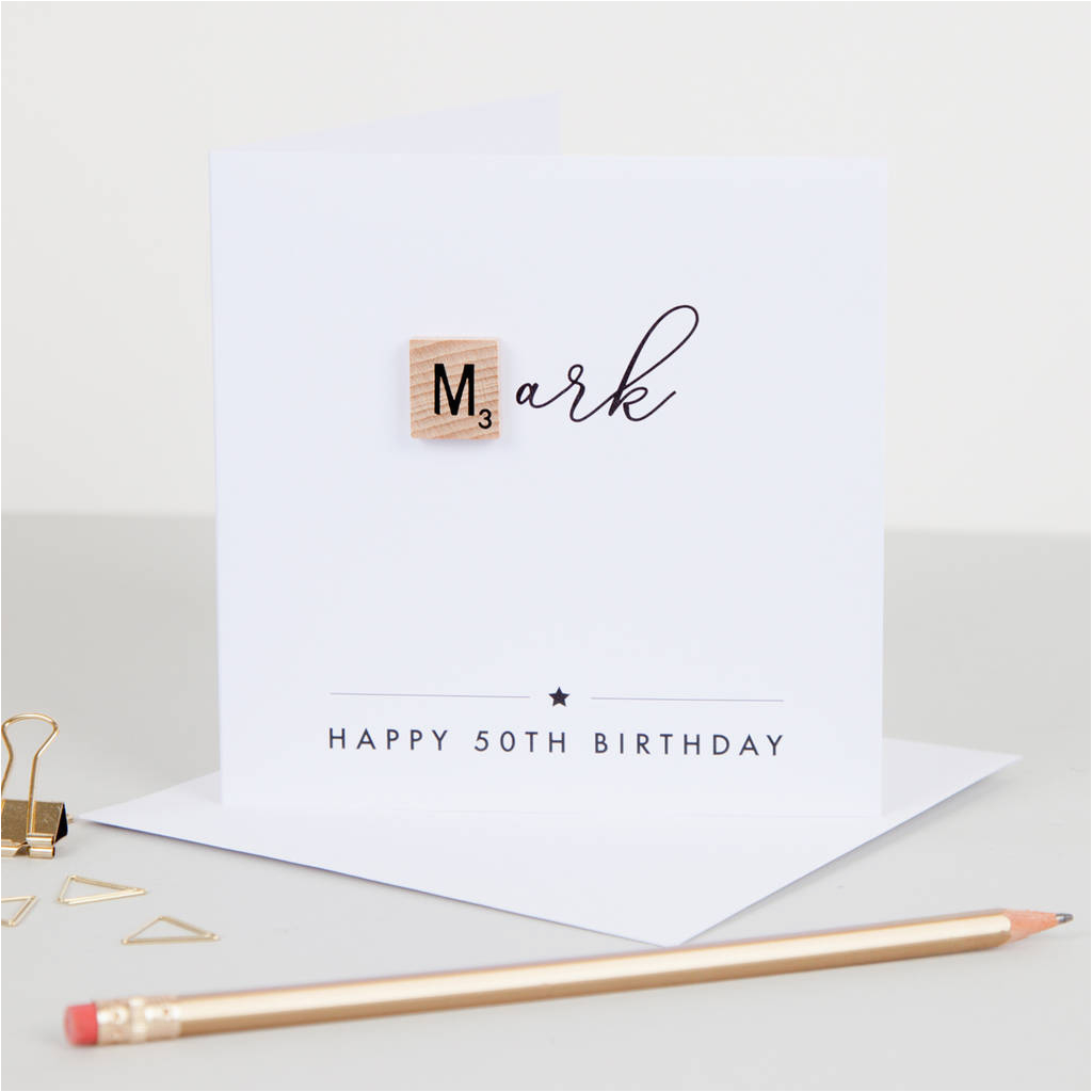 personalised milestone age birthday scrabble card by jodie