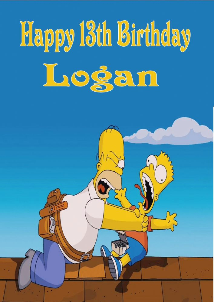 personalised the simpsons birthday card 1473 p