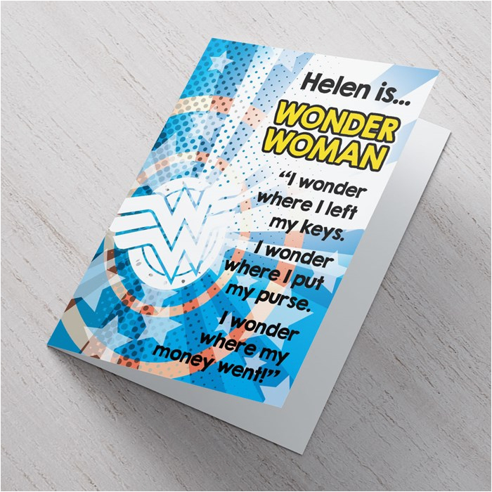 personalised card wonder woman gettingpersonal co uk